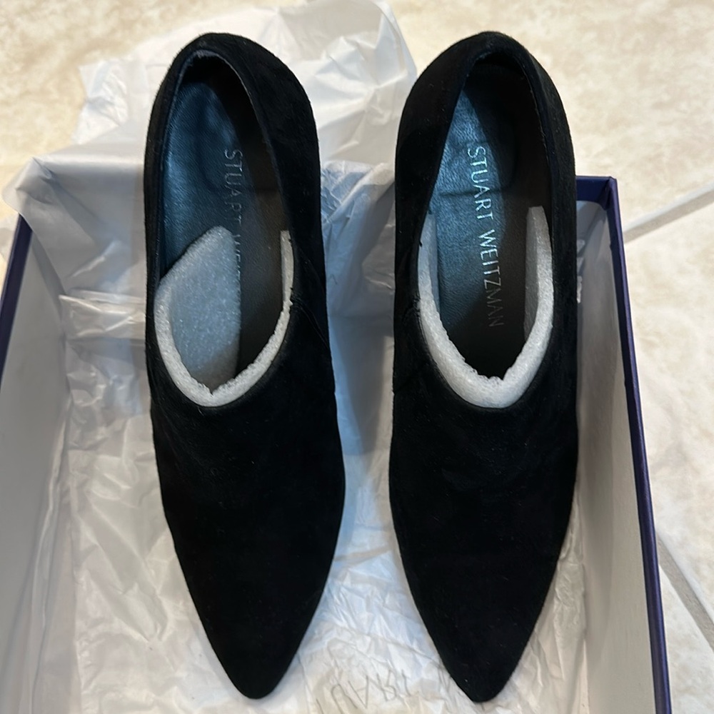 Stuart Weitzman Black Suede Ankle Booties- Size 7M